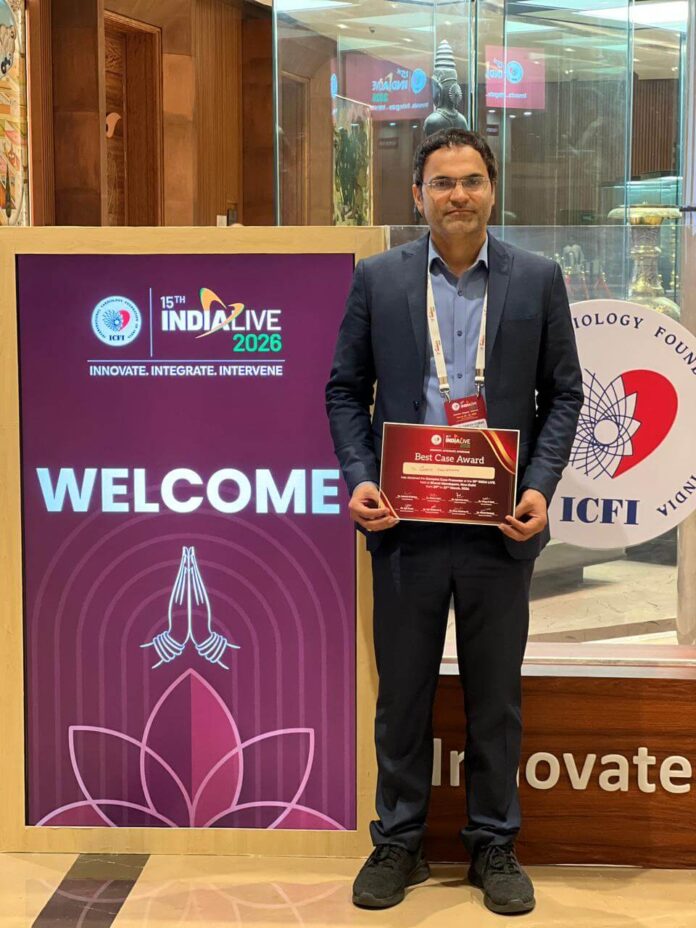 KIMS Cardiologist Dr. Ganesh Kasinadhuni Wins Top 5 Best Cases Award at INDIA LIVE 2026 (1)