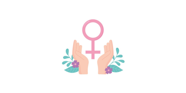 breast cancer awareness hands gender female sign vector design