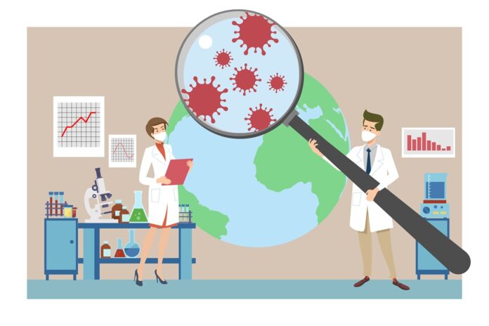 Coronavirus research, pandemic, epidemiology concept