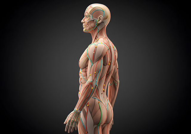 Detailed human body anatomy illustration