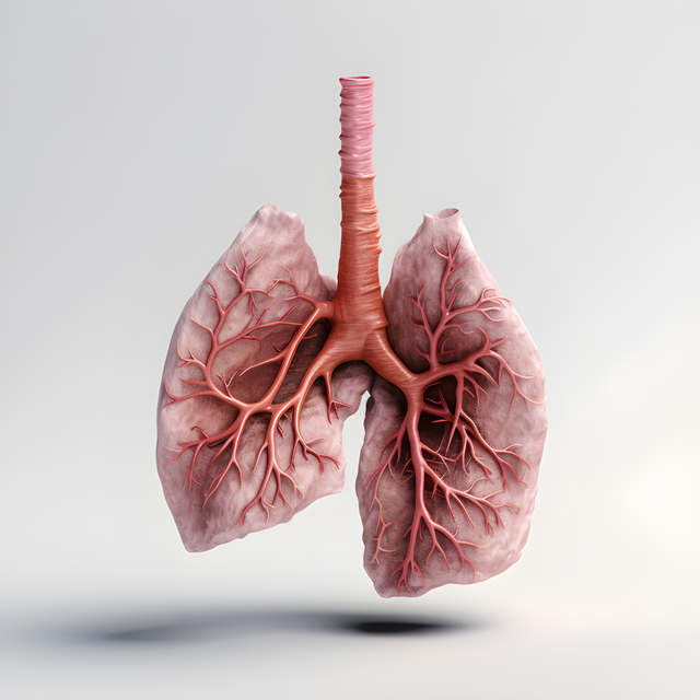 3d Human lungs on white background. Generative AI