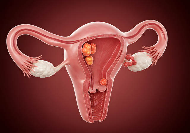 Female reproductive system with internal growths