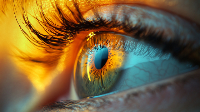 This striking close-up of a human eye reveals intricate details